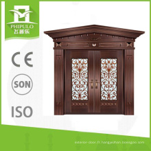 Conceptions de porte principale de villa de luxe imitation cuivre